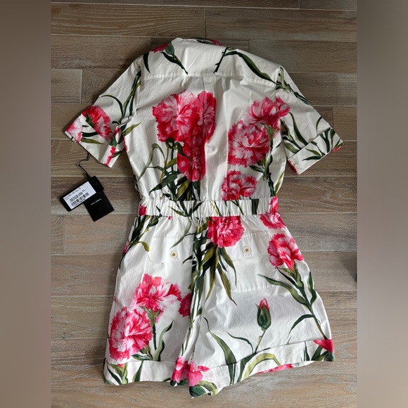 Dolce & Gabbana Carnation Print Poplin Romper - Picture 6 of 11
